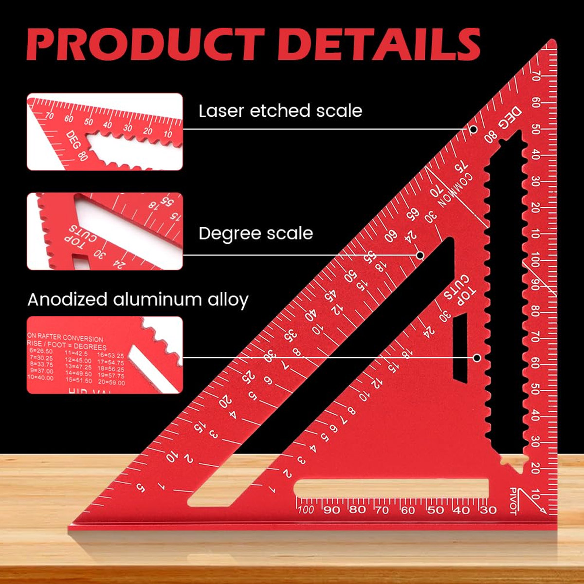Aluminum Alloy Speed Square Hi - огляд і ціна Power Tools Aldi