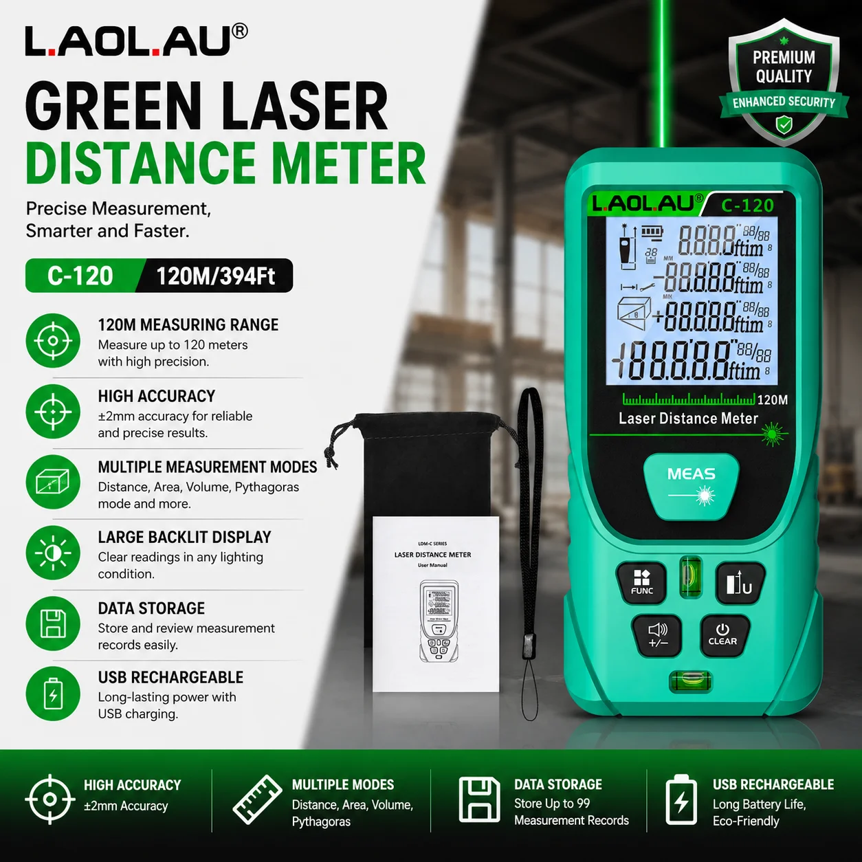 LAOLAU Digital Laser Range Fin - огляд і ціна Power Tools Red