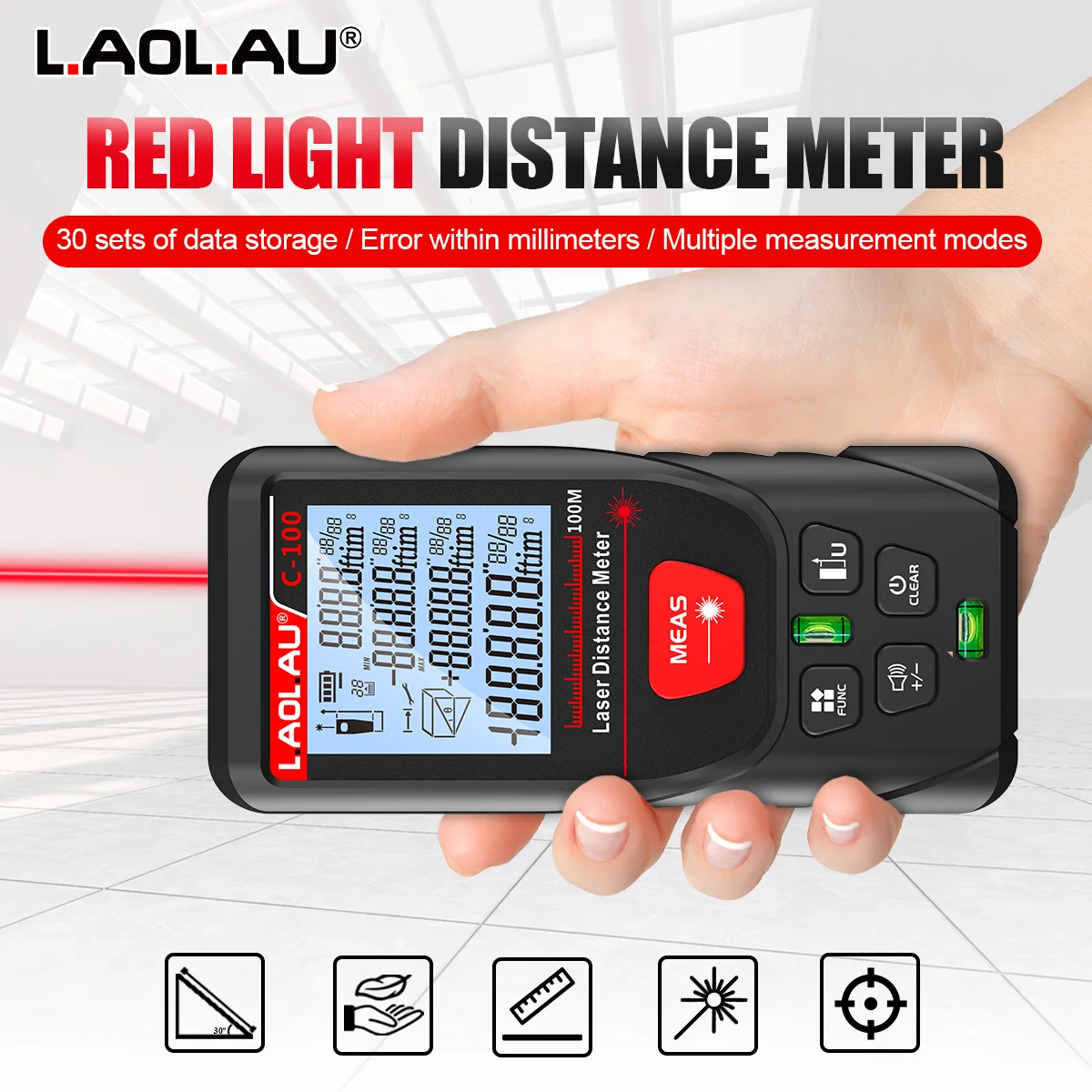 LAOLAU Digital Laser Range Fin - огляд і ціна Power Tools Red