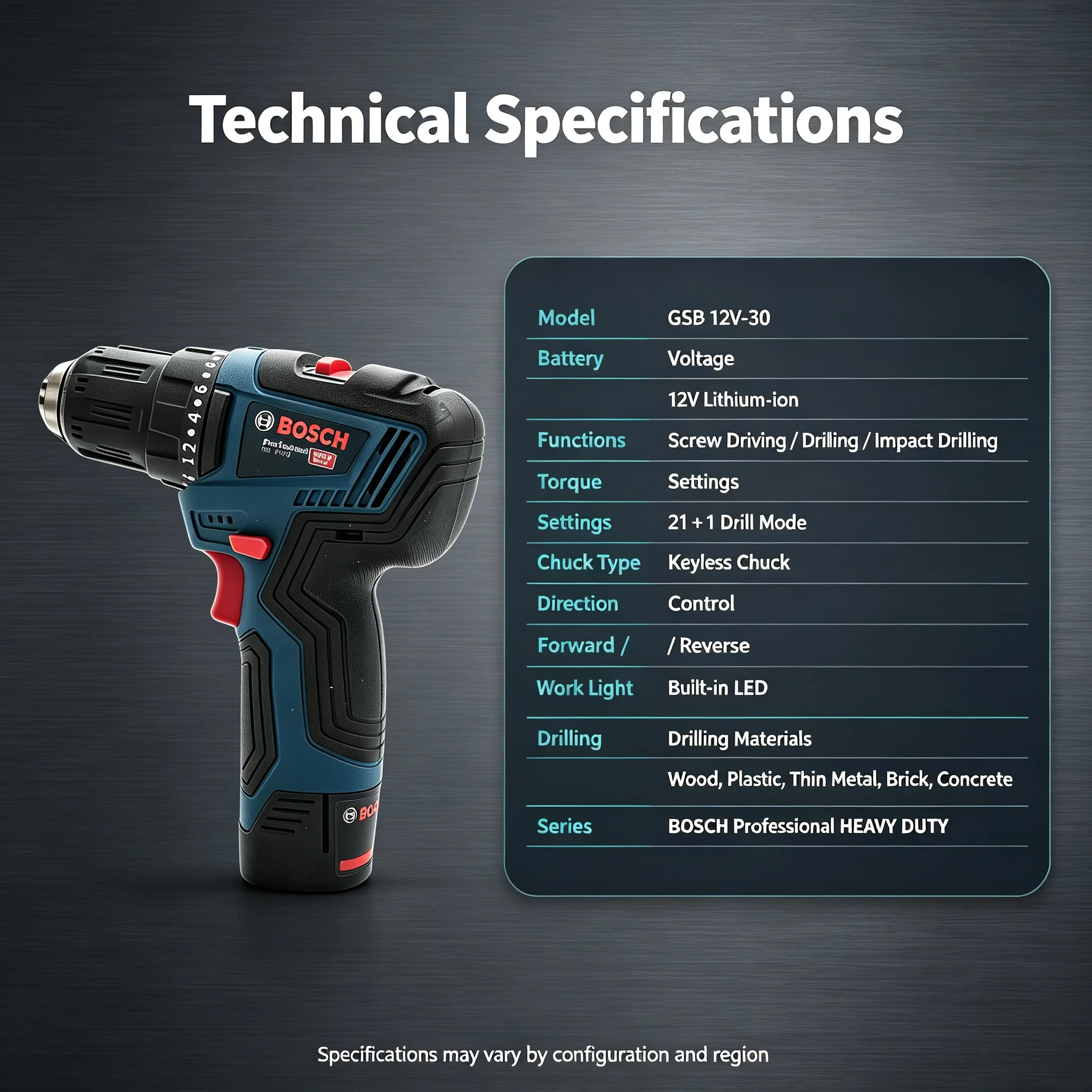 Bosch GSB12V-30 Multifunctiona - огляд і ціна Cordless Drill Driver
